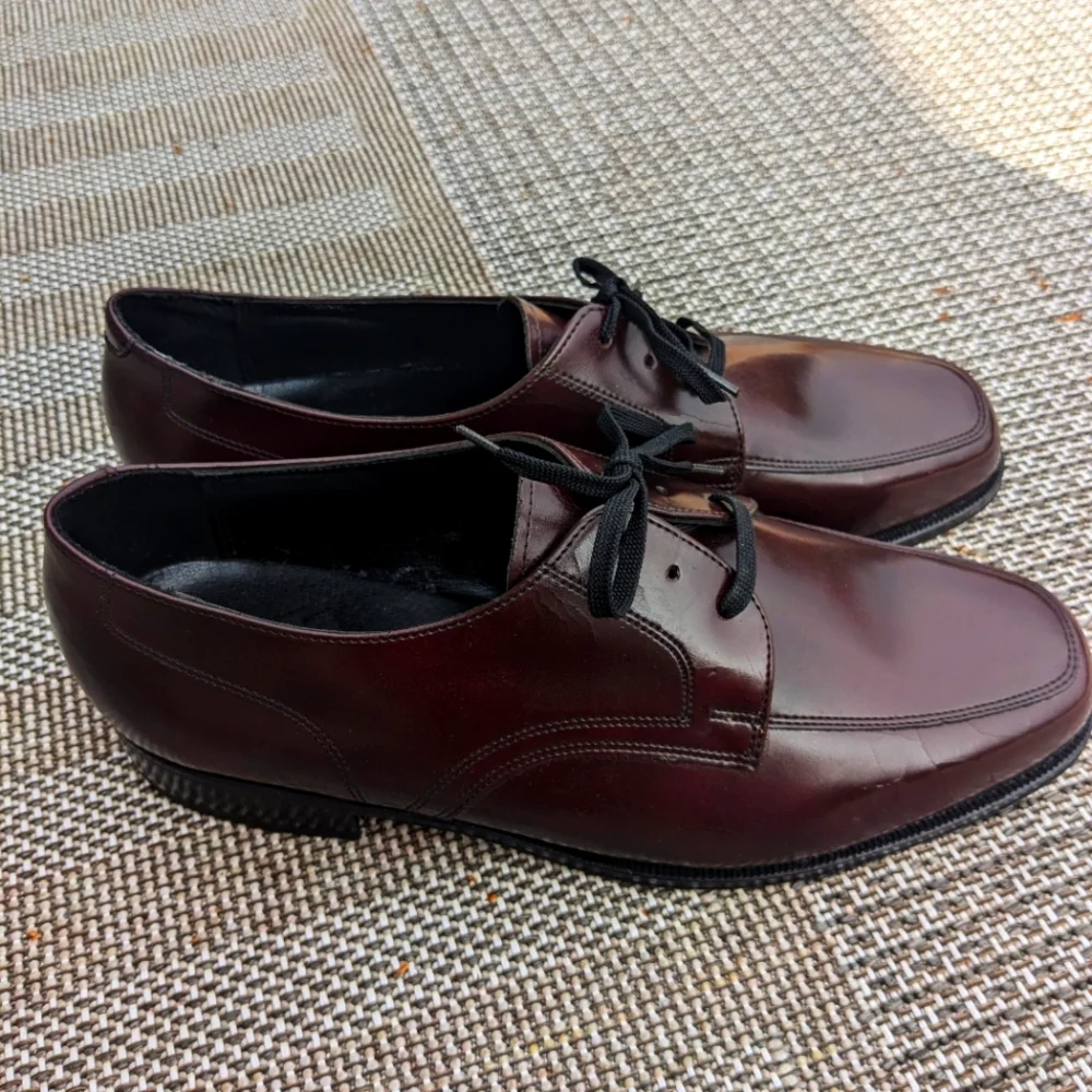 Vintage FLORSHEIM Burgundy Leather‎ Oxford Dress shoes size 9.5